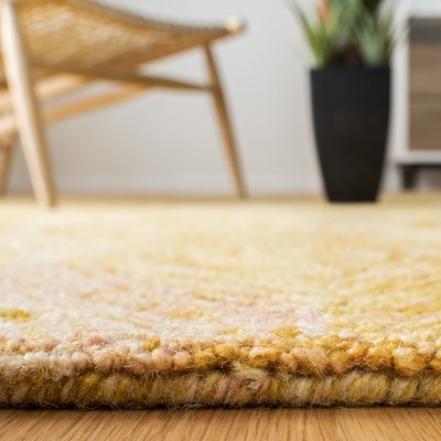 Gold Ikat Hand-Tufted Wool Runner Rug 2'3" x 8'