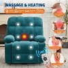 Oversized Massage Recliner Chair with Heat, Manual Swivel Rocker with Lumbar Support, Side Pockets & Cup Holders for Big and Tall - 4 of 4