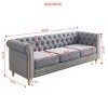 85''Modern Long Sofa,Velvet Couch,Upholstered Sofa With Arms And Golden Metal Legs,Luxury Comfy 3-Seater Couch,Living Room Sofa-Cuddlewood - 4 of 4