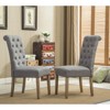FONTOI 2PCS Upholstered Dining Chair, Armless Dining Stools with Curved Back for Living Room Kitchen, Gray, 18"*26"* 39" - 2 of 4
