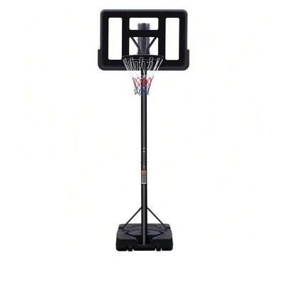 Black Basketball Hoop Outdoor,7.5ft - 10FT Adjustable,Portable Basketball Hoop Goal System For In Backyard/Driveway/Indoor, 44 Inch Backboard And Lar