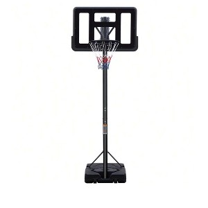Black Basketball Hoop Outdoor,7.5ft - 10FT Adjustable,Portable Basketball Hoop Goal System For In Backyard/Driveway/Indoor, 44 Inch Backboard And Lar - 1 of 4