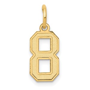 Black Bow Jewelry 14k Yellow Gold, Jersey Collection, Small Number 8 Pendant - 1 of 4