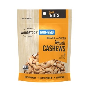 Woodstock - Non-GMO - Whole Cashews - Roasted and Salted - Case of 8 - 6 oz - 1 of 1