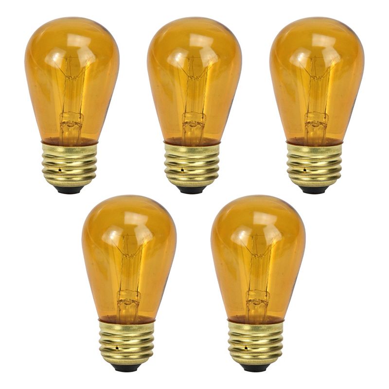 Northlight Pack of 25 Incandescent S14 Amber Christmas Replacement Bulbs, 5 of 7