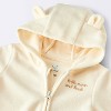 Baby Hooded Love You to the Moon and Back Pramsuit Romper - Cloud Island™ Cream - 3 of 4