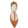 Journee Signature Womens Genuine Leather Cameela Buckle Low Stacked Heel Almond Toe Pumps - 4 of 4