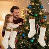 Swtroom 4 Pack Christmas Stockings, Knitted Stocking for Holiday Christmas Party Family Decorations White - 3 of 4