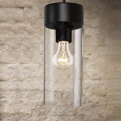 Montey 72" Matte Black Glass Pendant Light