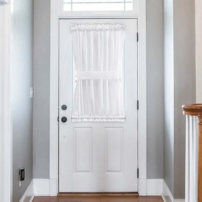 White Cotton Polyester Light-Filtering Rod Pocket Door Panel