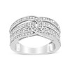 Silver 1/2 Cttw Diamond Multi-Row Bypass Band Ring - 2 of 4