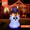 Joyfy 5 FT Halloween Inflatable Outdoor Decoration, Inflatable Playful Ghost with Pumpkin Witch Hat for Halloween Outdoor Yard Graden Lawn Decoration - 2 of 4