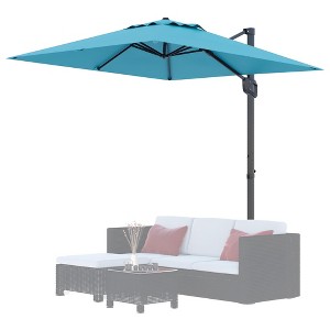Large Cantilever Patio Umbrella 10' x 10'  Offset Outdoor Umbrella with 360-Degree Rotation, UV Protection, for Garden, Patio, and Poolside - 1 of 4