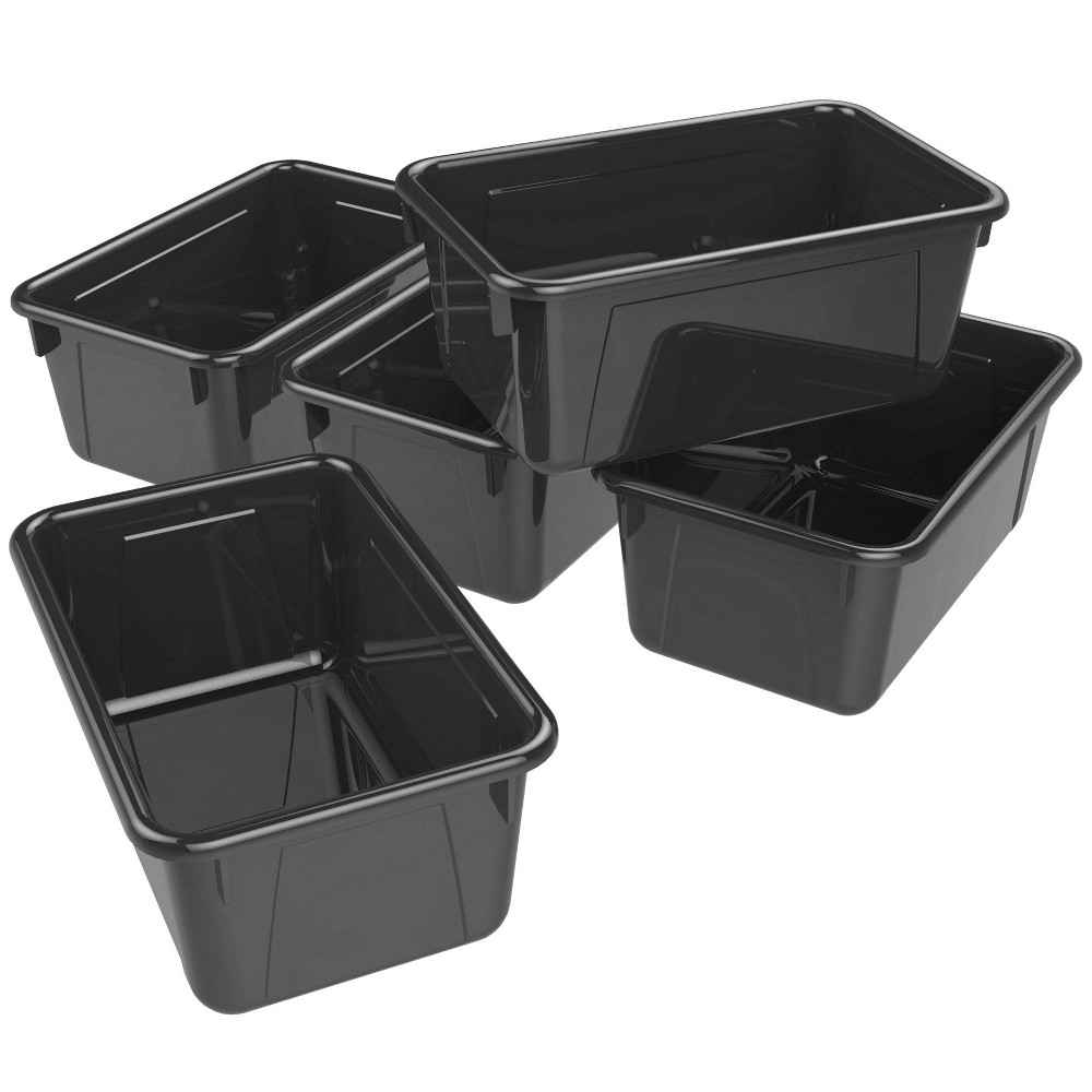 5pk Small Cubby Bin Black - Storex