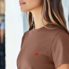 Dalix Pixel Heart Embroidered Lightweight Relaxed Jersey Tee Summer Cute Love Womens - 4 of 4