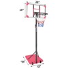 VisioGear Lawn Sports Sets, Portable Basketball Hoop with Base and Wheels, Basketball Hoop and Goals for Teenagers Adults, Pink, 29"*105"*28" - 2 of 4
