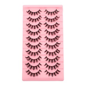 Unique Bargains Women's False Eyelashes for Makeup 10 Pair - 1 of 4
