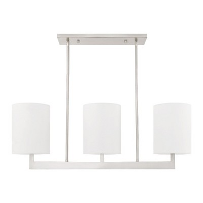 Hutcheson Brushed Nickel 3-Light Kitchen Island Linear Pendant
