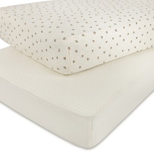 Aurora Fitted Sheet Set - 2 pk - 100% Jersey Knit Cotton - Cherry Printed - 1 of 3