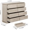 8 Drawer Double Dresser for Bedroom, Wooden Chest of Drawers, Modern Storage Cabinet for Living Room - 2 of 4