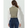 INSPIRE CHIC Women's Plaid Vintage Notched Lapel Collar Single Breasted Waistcoat Vest - 4 of 4