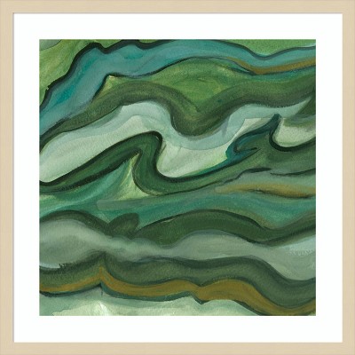 Sea Kelp II Green Abstract Framed Wall Art Print