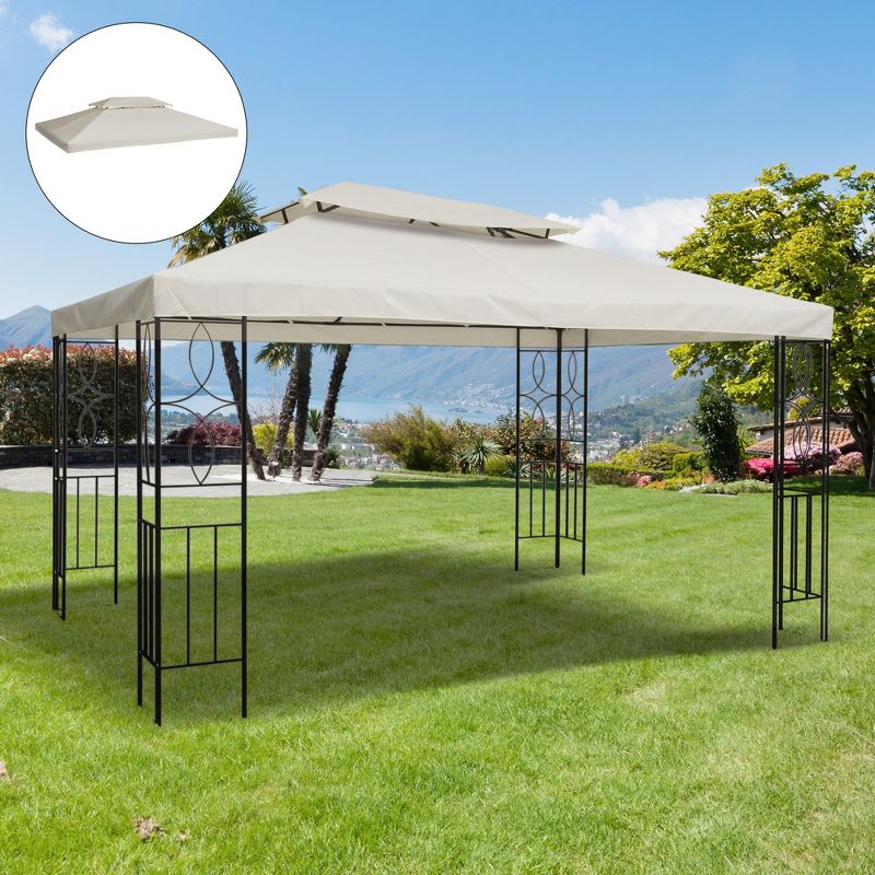 Outsunny Gazebo Replacement Canopy 2 Tier Top UV Cover Pavilion Garden Patio Outdoor(TOP ONLY), 3 of 7