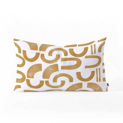 23"x14" Marta Barragan Camarasa Mosaic of Curved Shapes III Lumbar Throw Pillow - Deny Designs