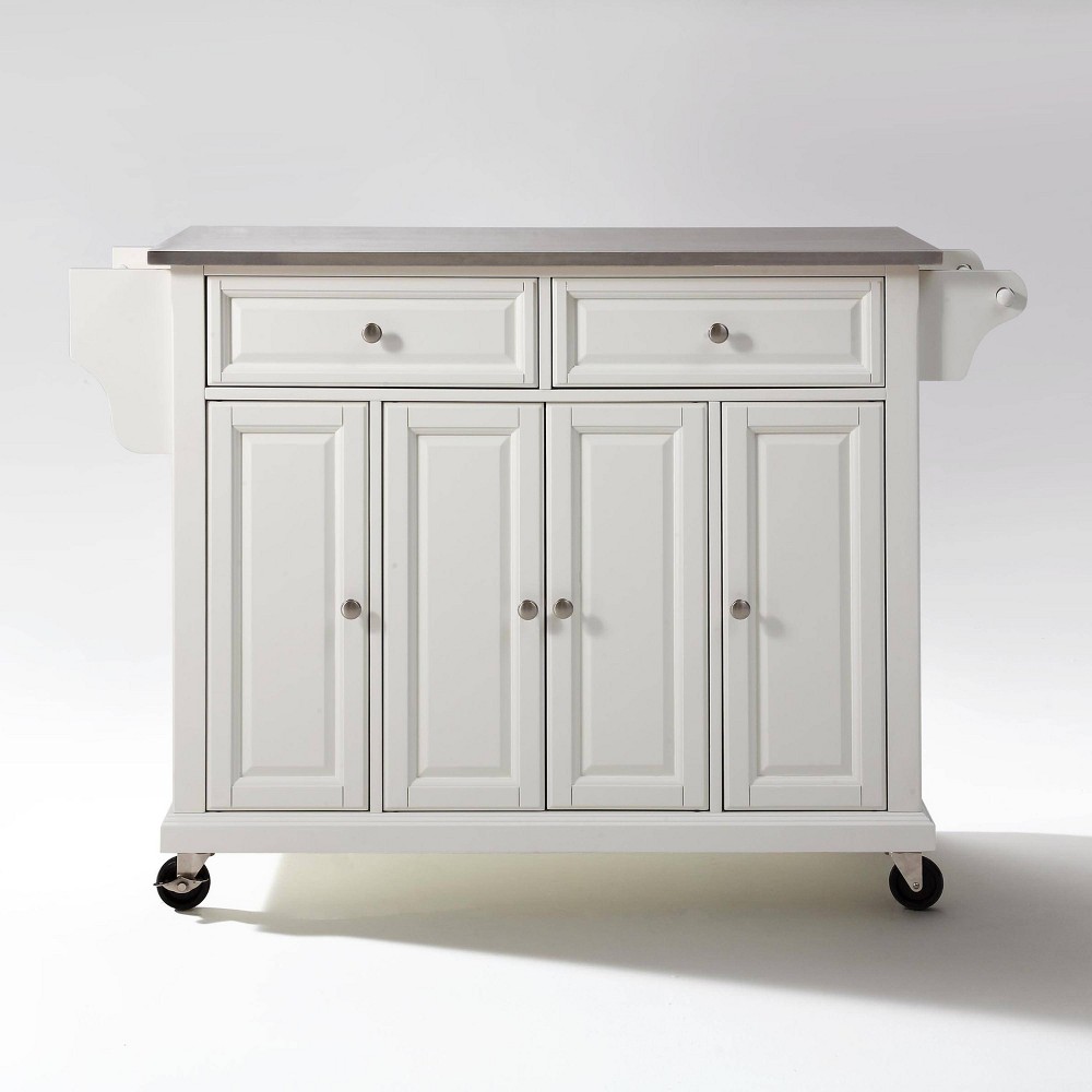 Photos - Other Furniture Crosley Full Size Stainless Steel Top Kitchen Cart White  
