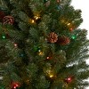 Nearly Natural 5-ft Giant Flocked Artificial Christmas Wreath with 280 Multicolored Lights, Glitter and Pine Cones - 3 of 4