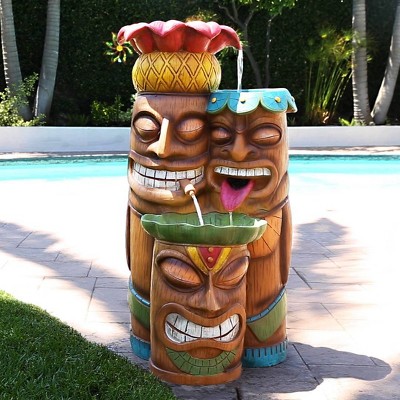 Colorful Tiki Head Polyresin Outdoor Fountain with LED Lights