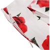 Women's Vintage Floral Midi Skirt - Pleated A-Line Skirt with Pockets A-white-rose - 4 of 4