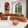 132" Modern Curved Sectional Sofa ¨C 2-Piece Chenille Modular Couch with 4 Pillows, Plush Sponge & Spring Cushion, Large Modular Sofa - 3 of 4