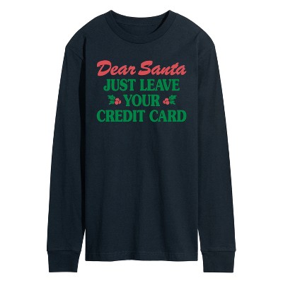 Men's - Instant Message - Dear Santa Leave Credit Card Long Sleeve Graphic T-Shirt