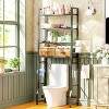 Simple Trending 4 Tier Over The Toilet Storage with Drawers, Heavy Duty Bathroom Stand Organizer Metal Shelves for Laundry, Black - 2 of 4