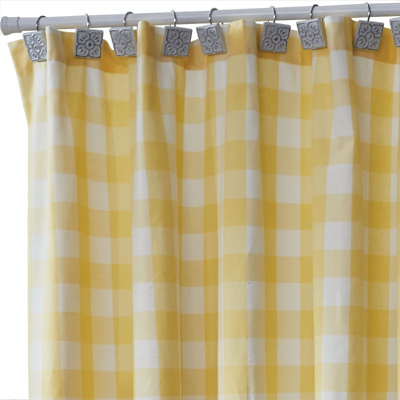 Park Designs Yellow Buffalo Check Shower Curtain 72" x 72", 1 of 4