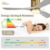 52 Inch Flush Mount Ceiling Fan with Remote Control, Wood Blades Modern Outdoor Ceiling Fans for Bedroom/Farmhouse/Patio/Indoor Quiet DC Motor - 4 of 4