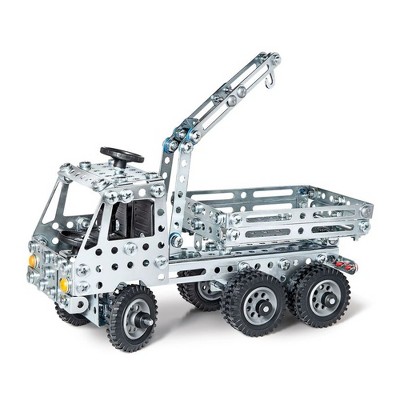 Eitech Steel Crane and Truck Educational Construction Set for Kids STEM Learning through Design and Engineering, 340 Pieces