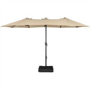 Yaheetech 15ft Twin Patio Parasol Outdoor Umbrella Market with Crank - 1 of 4