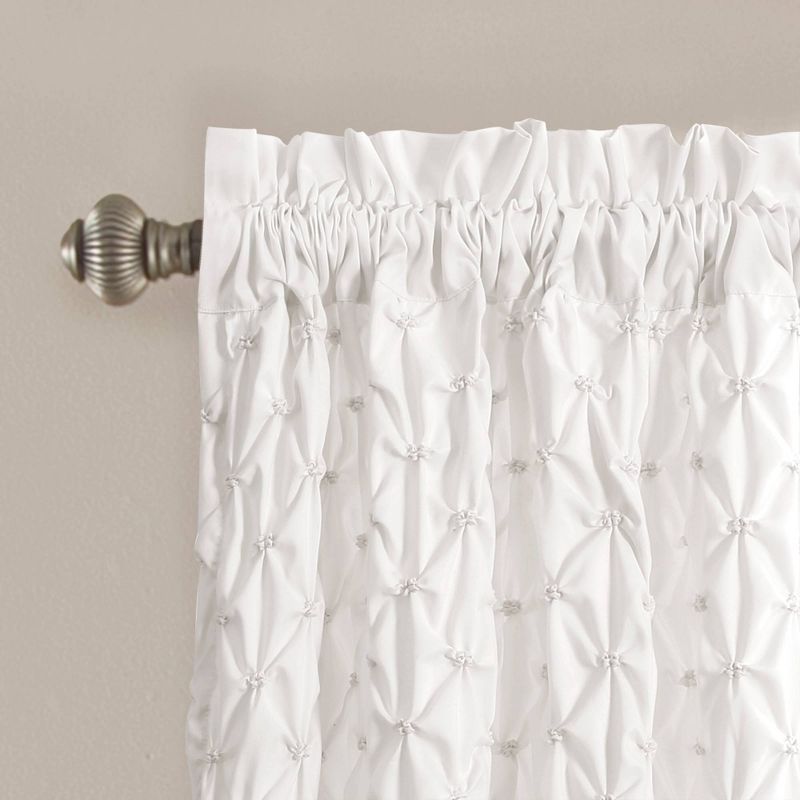 2pk 54&#34;x108&#34; Light Filtering Bayview Elastic Embroidery Curtain Panels White - Lush D&#233;cor, 3 of 6