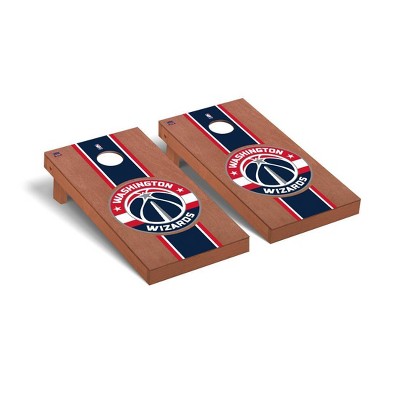NBA Washington Wizards Premium Cornhole Board Rosewood Stained Stripe Version