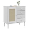 vidaXL Sideboard SENJA Rattan Look White 31.5 in.x15.7 in.x31.5 in. Solid Wood Pine - 3 of 4
