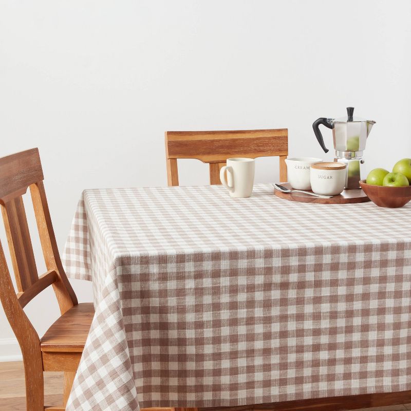 Cotton Gingham Tablecloth Taupe - Threshold™, 2 of 7