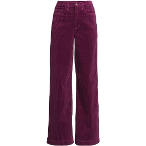 Lands' End Women's High Rise Wide Leg Corduroy Pants - 1 of 4