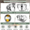 Itopfox 5-Piece Stainless Steel Mixing Bowls with Lids, Nesting Salad Bowl for Mixing Prepping, Healthy & Heavy Duty, Airtight Lids & Dishwasher Safe - 4 of 4