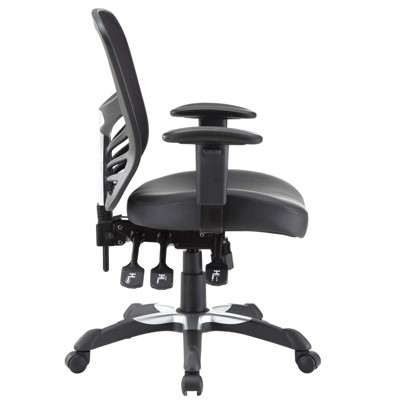 Black Mesh and Vinyl Ergonomic Swivel Office Chair