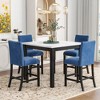 Whisen 5-piece Counter Height Dining Table Set with Faux Marble Top Dining Table and Velvet-Upholstered Chairs - 2 of 4