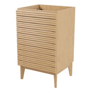JONATHAN Y VAN1004 Calandre 20 in. W x 18 in. D x 33 in. H Thin Linear Slat Modern 2-Shelf Bath Vanity Cabinet Only (Sink Basin not Included) - 1 of 4