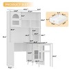 70" L Shaped Rotating Computer Desk with Hutch and Glass Cabinets, Modern Writing Table with Storage for Home Office or Bedroom -3irtyhousy - 4 of 4