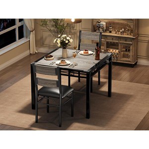 Dining Table Set , Kitchen Table with Upholstered Chairs, Wood Kitchen Dining Room Table Set with Corner Protector for Small Space, Apartment - 1 of 4